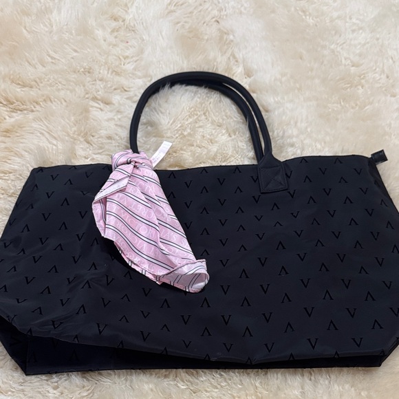 Victoria's Secret Monogram Tote Bag with Satin Scarf - Picture 3 of 7